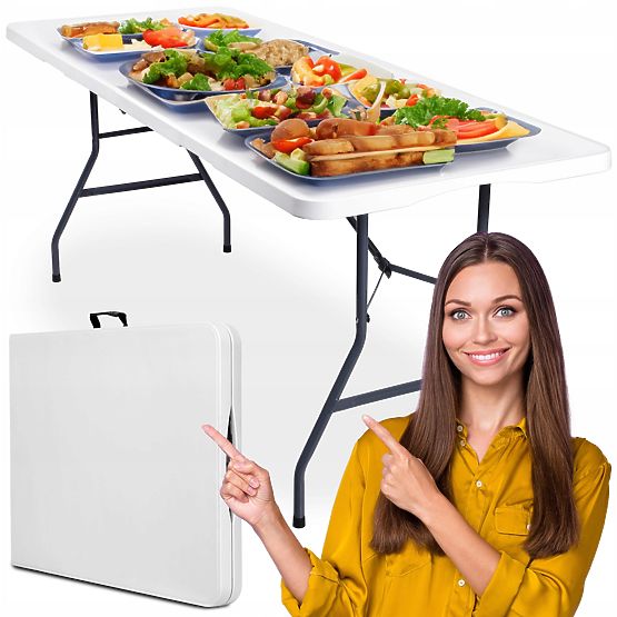 Catering Set FETA WHITE 180 cm + 6 BASICO Chairs