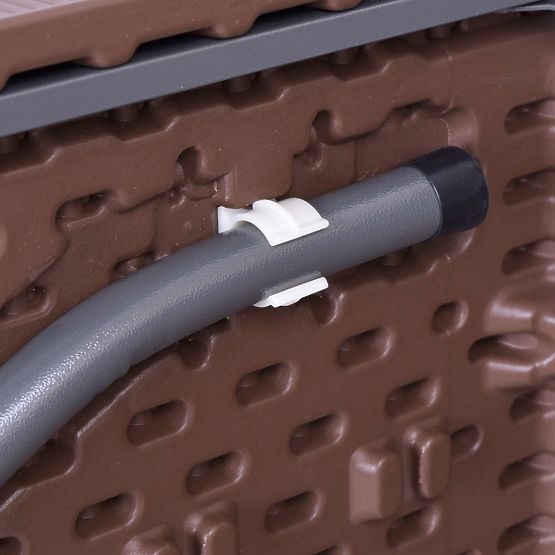 Catering Set Rattan Brown Table 180 cm + 2 Benches