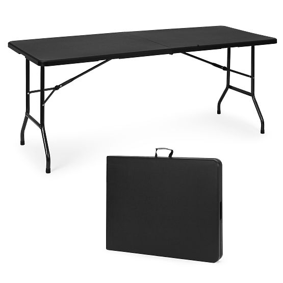Catering Table 180 cm Foldable into a Case Black ModernHome