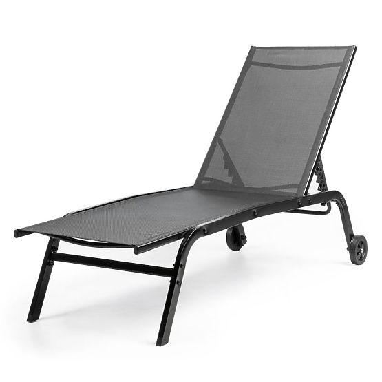 Celly Adjustable Garden Lounger, Black