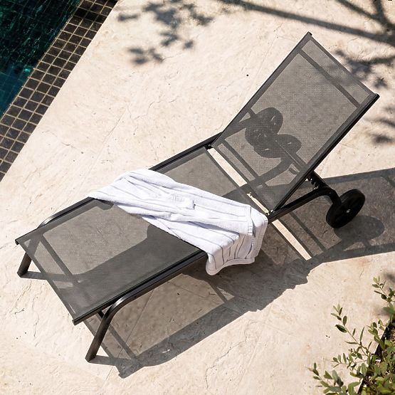 Celly Adjustable Garden Lounger, Black