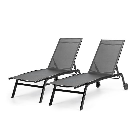 Celly Adjustable Garden Lounger, Black