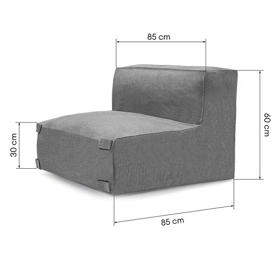 Center Module for Garden Corner Vacuum with Cover, Gray