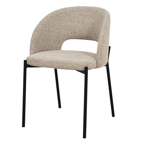 Chair with Backrest Opening Jazz, Beige Mélange/Black Legs