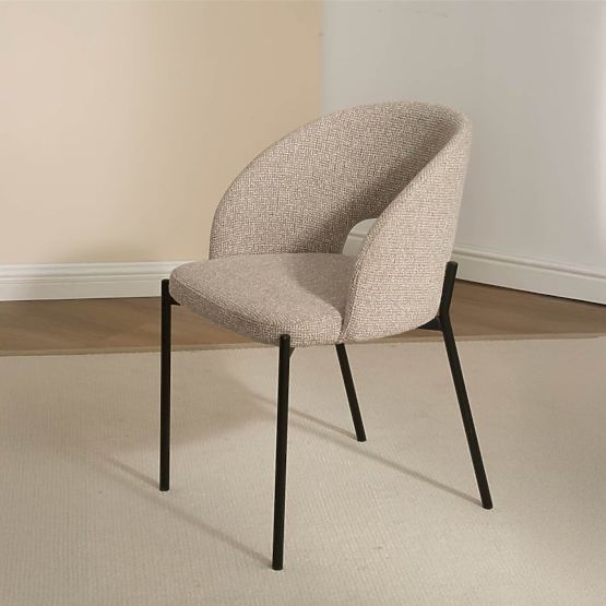 Chair with Backrest Opening Jazz, Beige Mélange/Black Legs