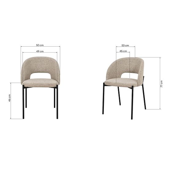 Chair with Backrest Opening Jazz, Beige Mélange/Black Legs