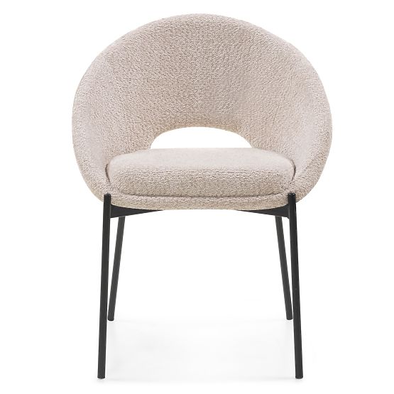 Chair with Backrest Opening Luigi Beige/Black Legs
