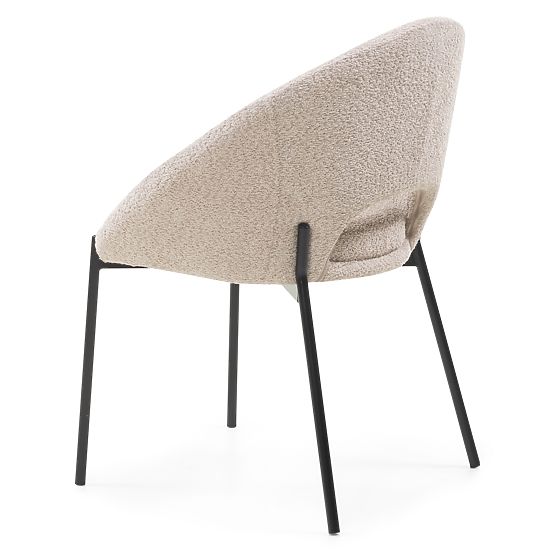 Chair with Backrest Opening Luigi Beige/Black Legs