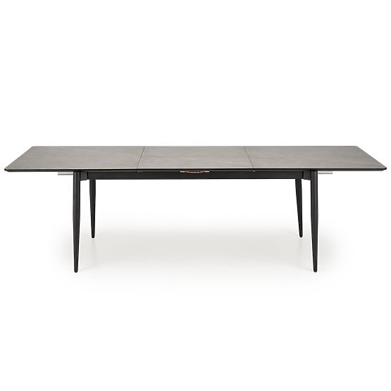 CHARLES Extendable Table, Top - Gray Marble, Legs - Black