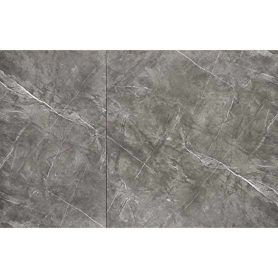 CHARLES Extendable Table, Top - Gray Marble, Legs - Black