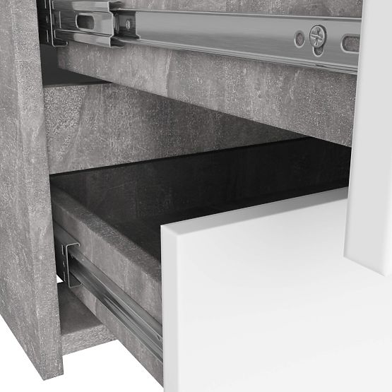 CHEST OF DRAWERS CL100 6DRW CONCRETE / WHITE