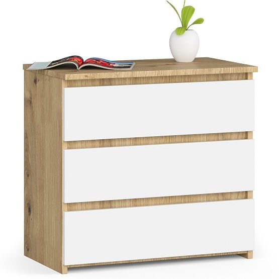 CHEST OF DRAWERS CL3 3SZ CLP PK ARTISAN OAK / WHITE