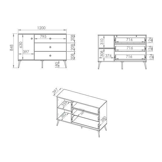 Chest of drawers Forest smaller - green