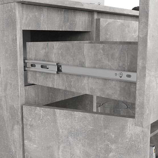 CHEST OF DRAWERS K100 2D 3SZ 1P PK CONCRETE