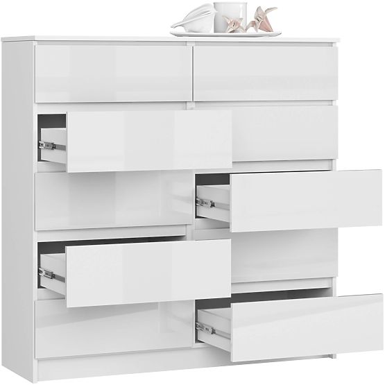 CHEST OF DRAWERS K120 10SZ CLP PK WHITE GLOSS
