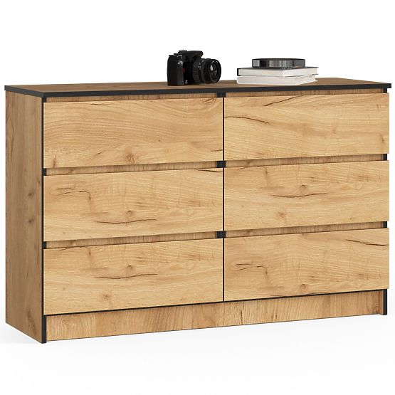 CHEST OF DRAWERS K120 6SZ CLP OAK CRAFT