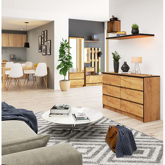 CHEST OF DRAWERS K120 6SZ CLP OAK CRAFT