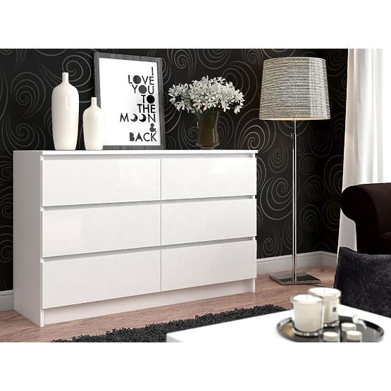 CHEST OF DRAWERS K120 6SZ CLP PK WHITE