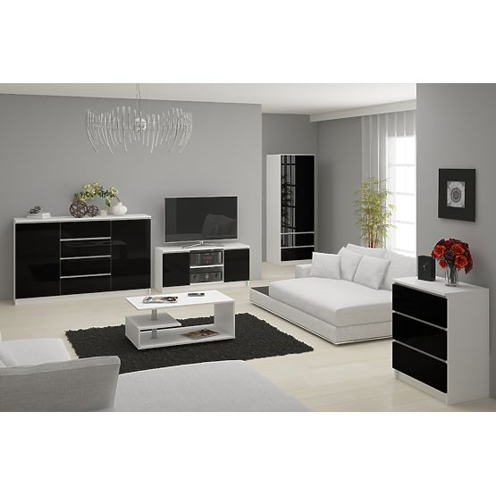 CHEST OF DRAWERS K140 8SZ CLP PK BLACK GLOSS