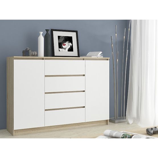 CHEST OF DRAWERS K160 2D 4SZ CLP PK OAK SONOMA / WHITE