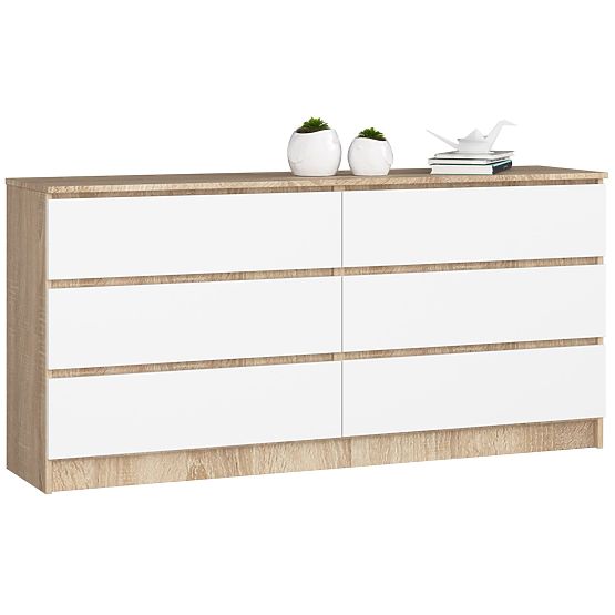 CHEST OF DRAWERS K160 6SZ CLP PK OAK SONOMA / WHITE
