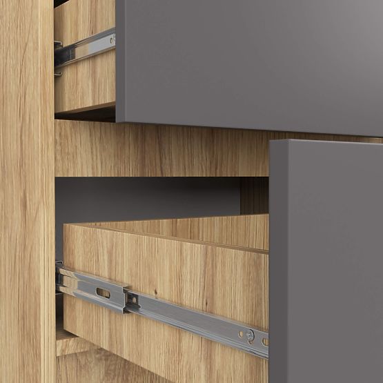 CHEST OF DRAWERS K60 5SZ CLP PK ARTISAN OAK / GRAY