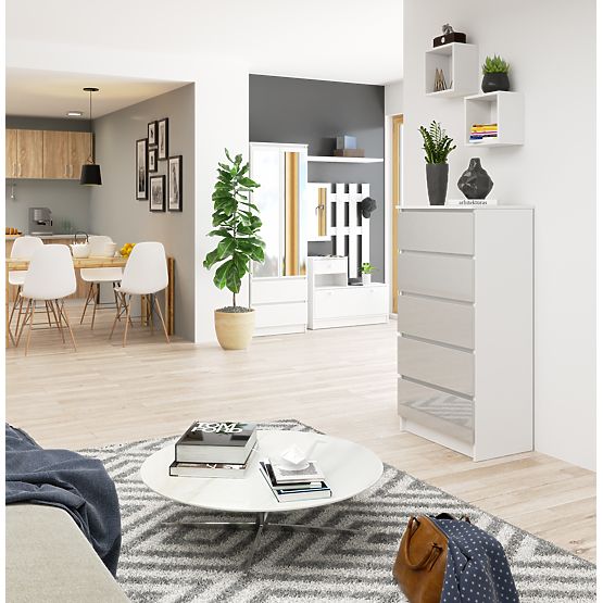 CHEST OF DRAWERS K60 5SZ CLP PK METALLIC GLOSS