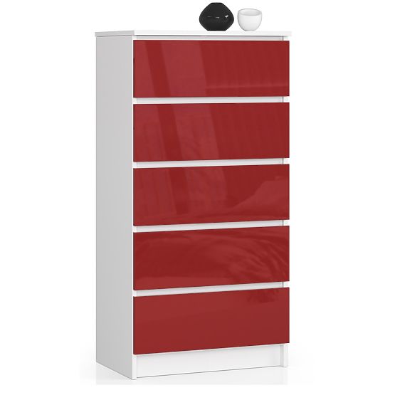 CHEST OF DRAWERS K60 5SZ CLP PK RED GLOSS