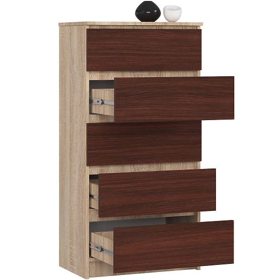 CHEST OF DRAWERS K60 5SZ CLP PK SONOMA OAK / WENGE