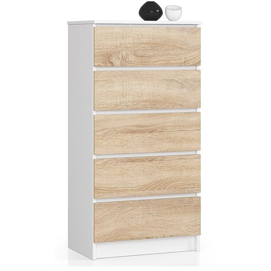 CHEST OF DRAWERS K60 5SZ CLP PK WHITE / SONOMA