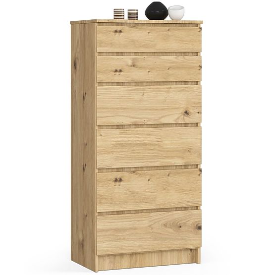 CHEST OF DRAWERS K60 6SZ CLP PK OAK ARTISAN