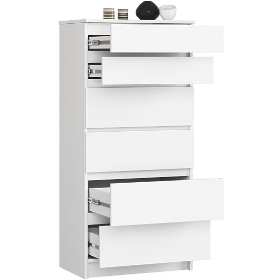 CHEST OF DRAWERS K60 6SZ CLP PK WHITE