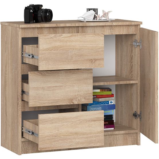 CHEST OF DRAWERS K80 JERRY 1D 3SZ PK OAK SONOMA