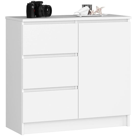 CHEST OF DRAWERS K80 JERRY 1D 3SZ PK WHITE