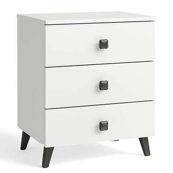 CHEST OF DRAWERS MOBI K-03 WHITE BLACK