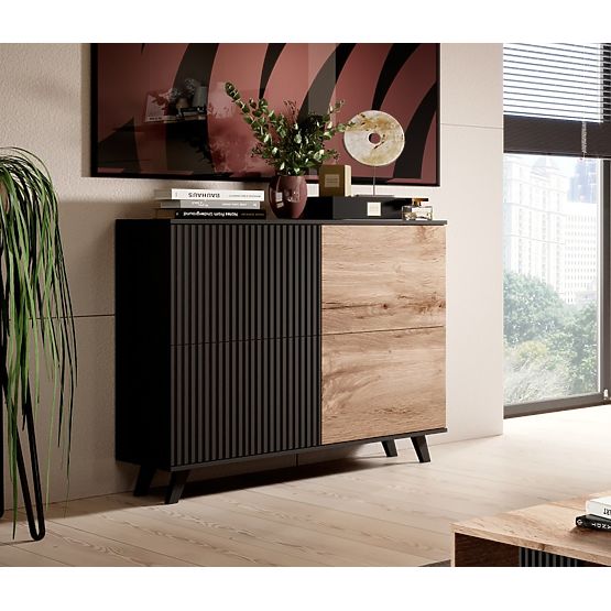 Chest of Drawers RANDOM KM-2 - Wotan Oak/Black