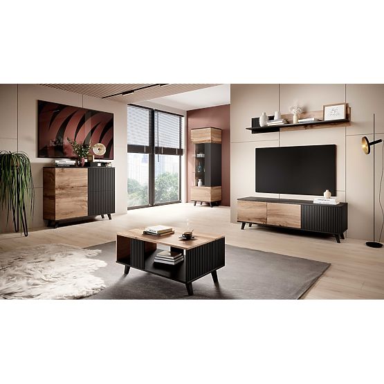 Chest of Drawers RANDOM KM-2 - Wotan Oak/Black