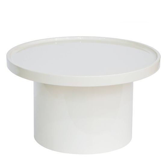 Chia Coffee Table, 70 cm, White, Glossy