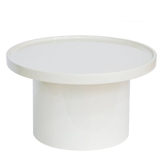 Chia Coffee Table, 70 cm, White, Glossy