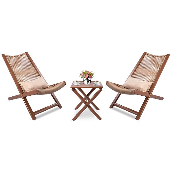 CHILL TOFFI Patio Furniture Set: Loungers and Table