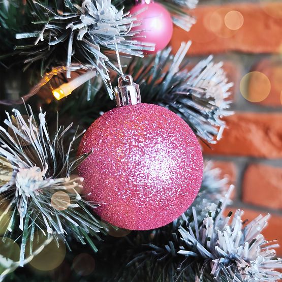CHRISTMAS BALLS PINK 100PCS KL-21X03
