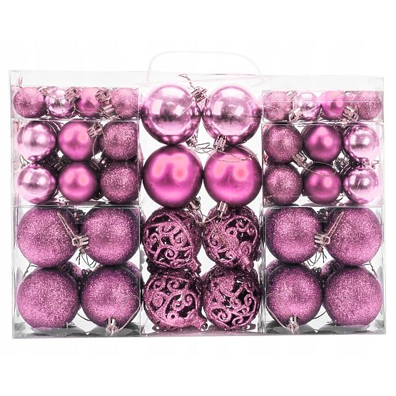 CHRISTMAS BALLS PINK 100PCS KL-21X03