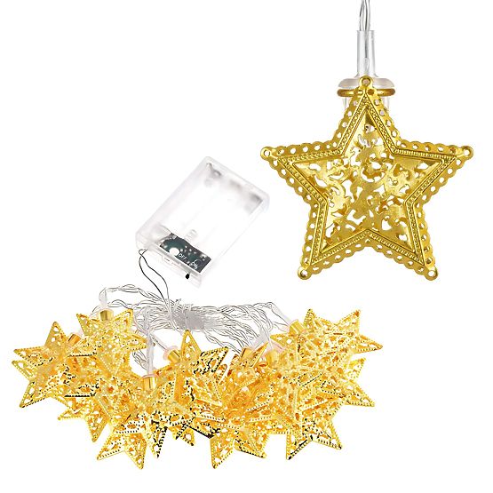 Christmas Lights Garland LED Golden Stars 391020