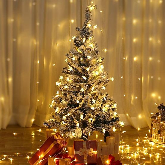 Christmas Lights Garland LED Golden Stars 391020