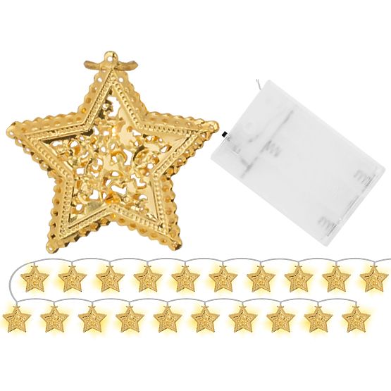 Christmas Lights Garland LED Golden Stars 391020