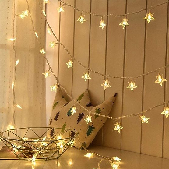 Christmas Lights Garland LED Golden Stars 391020