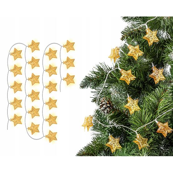 Christmas Lights Garland LED Golden Stars 391020