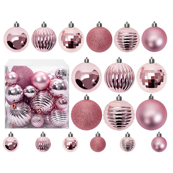 CHRISTMAS ORNAMENTS ROSE RED 36PCS 311433