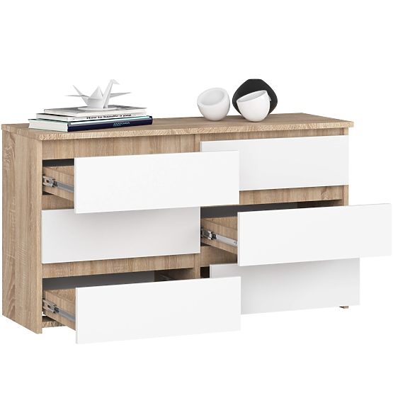 CL100 6-Drawer Chest Oak Sonoma / White