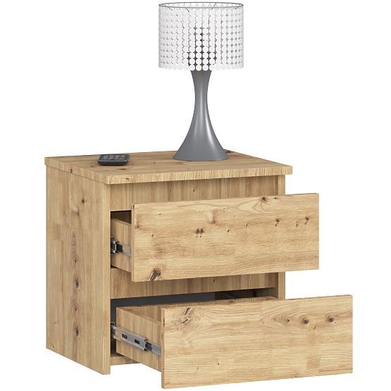 Bedside Table CL2 2SZ CLP PK OAK ARTISAN